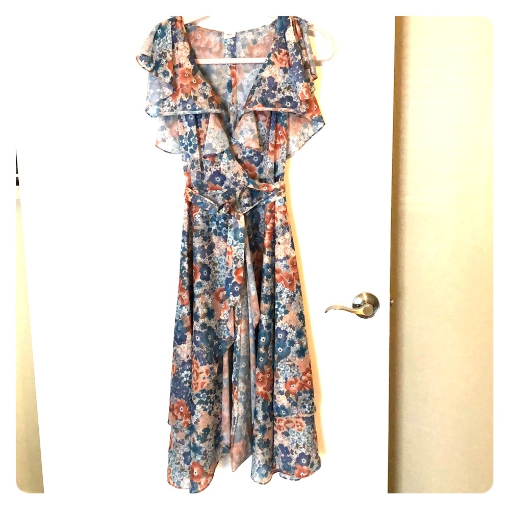 Vintage 70s Boho True Wrap Midi Dress/Duster